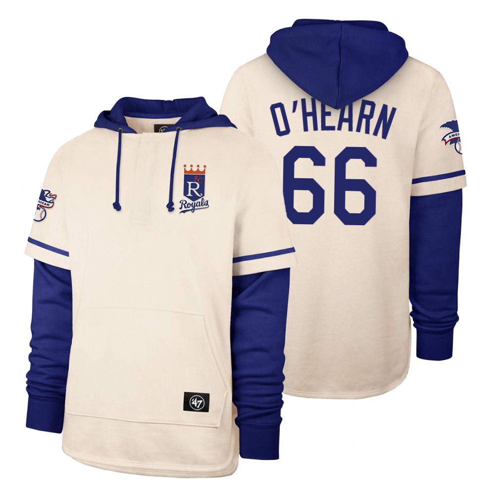 Men Kansas City Royals #66 Ohearn Cream 2021 Pullover Hoodie MLB Jersey